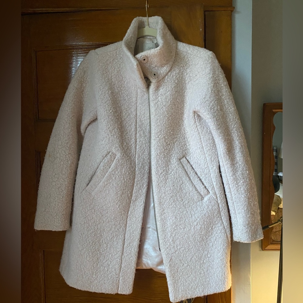 LOFT Bouclé Light Pink Winter Coat